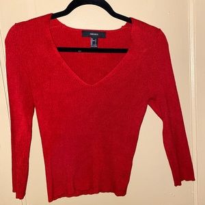 Forver 21 red cropped shirt ❣️